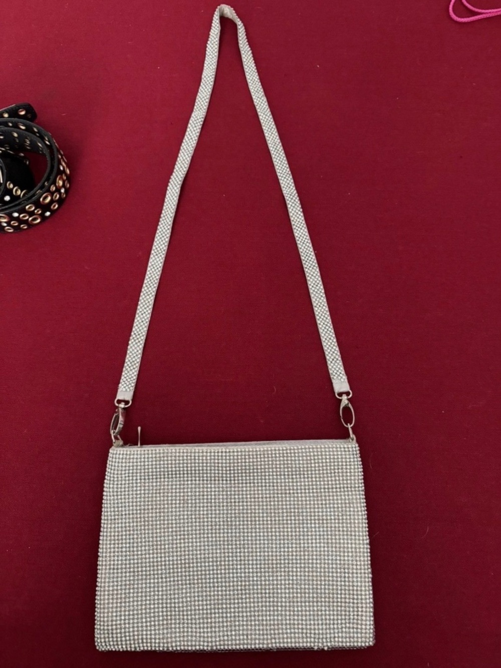 Silver rhinestone shoulder, Crossbody bag